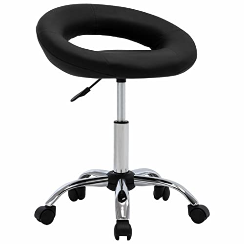 ShGaxin Krzesło obrotowe do jadalni Czarna skóra syntetyczna Krzesła kuchenne, Krzesła Nordic, Krzesło Salon, Krzesła Poczekalni, Meble Salon - 3085830