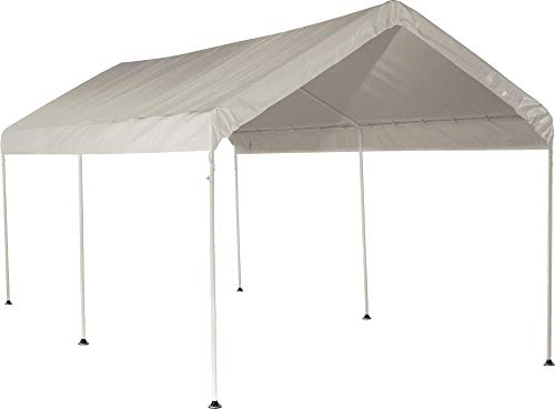 ShelterLogic 10' x 20' MaxAP Outdoor Gazebo or Heavy Duty Steel Canopy Including Waterproof Cover with 50+ UPF Sun Protection Backyard Shade Tent, White