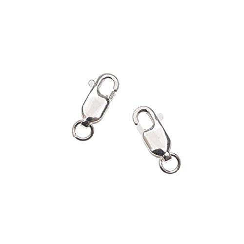 Beadaholique SS/301 Sterling Straight 2-Piece Lobster Clasps, 10mm, Silver