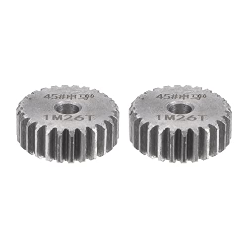 Image of HARFINGTON 2pcs Straight Spur Gear 6mm Bore 26T Mod-1 Hardened 45# Steel Spur Diff Differential Motor Gear RC Car Replacement Parts