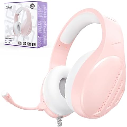 Anivia Pink Gaming Headset with Mic Cover