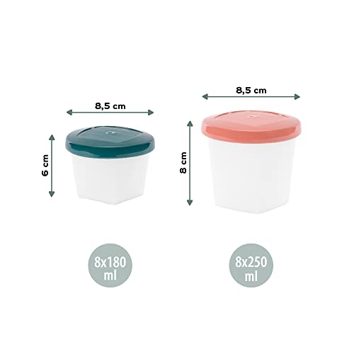 Babymoov Biosourced Food Storage Containers - BPA Free Bowls with Leak Proof Lids, Ideal to Store Baby Food or Snacks for Toddlers (Pick Your Set Size) - Thumbnail 5
