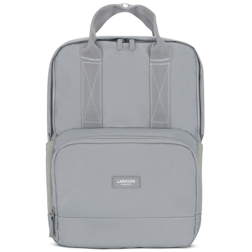 LARKSON Rucksack Damen & Herren Grau - No 6 - Daypack mit 16 Zoll Laptopfach - Rucksäcke für City Schule Business - Schulrucksack Mädchen Teenager - Wasserabweisend