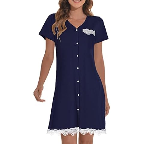 UMIPUBO Pijama Mujer Camisón Verano de Algodón Cover