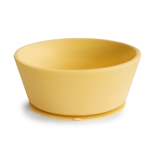 Image of mushie Silicone Suction Bowl | BPA-Free Non-Slip Design (Daffodil)