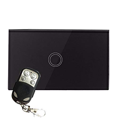 Smart Home Remote Touch Switch, 1 Gang 1 Way White Crystal Glass Panel