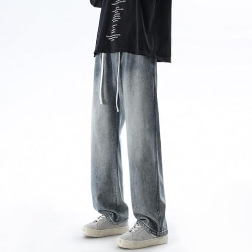 Pants Trousers Denim Spring Simple and Versatile Style Loose Straight Jeans Men's Wide Legs Casual Commuting2