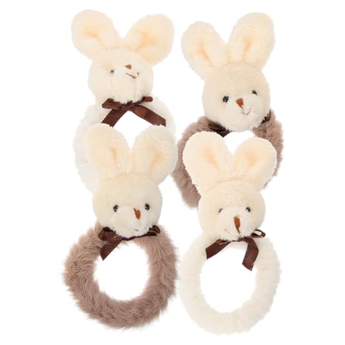 LALADEFIEE かわいいウサギのヘアタイセット ぬいぐるみ ウサギのヘアアクセサリー 用ウサギのヘアタイ ぬいぐるみポニーテールホルダー 丈夫で なヘアバンド ランダムスタイル