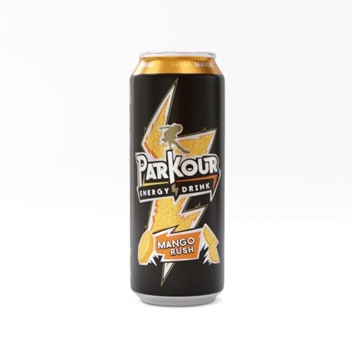 PARKOUR - Bebida Energética Sabor Mango | 12 latas | Impulso Vital en Cada Lata | Lata de 0,5 Litros | Energía Instantánea