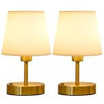 EppieBasic Rechargeable Table Lamp Cordless: Fast Charging & Long Lasting - 2700K Warm Light Vintage Small Gold Lamps for Women Housewife - Living Room Bedroom - 2 Pack