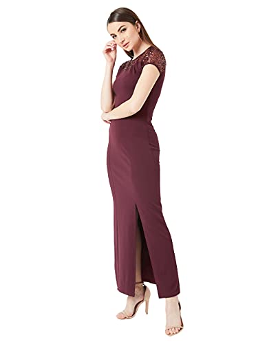 Image of Miss Chase Women's Round Neck Cap Sleeves Sequin Paneled Maxi Dress
