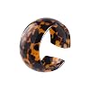 Acrylic Tortoiseshell Mottled Stripe Wide Cuff Bangle Adjustable Colorful Rainbow Statement Bracelet for Women Party Jewelry-leopard #1
