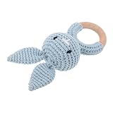 Artisanat artistique : la technique crochet utilisée dans la fabrication de ce hochet en fait plus qu'un simple ; c'est une œuvre d'art qui transmet chaleur et amour, hochet lapin nouveau-né, hochet bébé en bois lapin