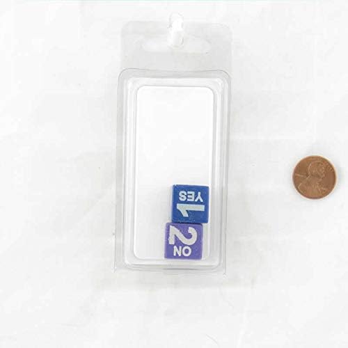 Yes and No 1 and 2 Dice Assorted Colors with Numbers 16mm (5/8in) D6 (1-2 3 Times) Pack of 2