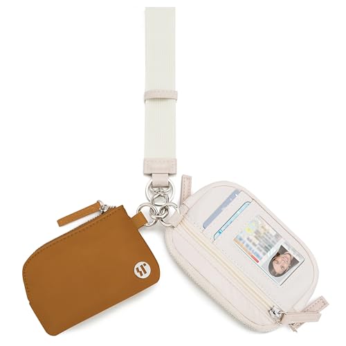 Image of Wallet Wristlet for Women, RFID Wallet Keychain with Dual Pocket | Nylon Wristlet Wallet with Coin Purse, ID Window, Card Holder and Small Wallet Design