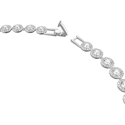 Swarovski Crystal Authentic Angelic All Around Set of Necklace, Bracelet and Earrings, White, Rhodium Finish- Women's Hypoallergenic Sparkling Jewelries - Nickel Free Crystal Jewelry Collection