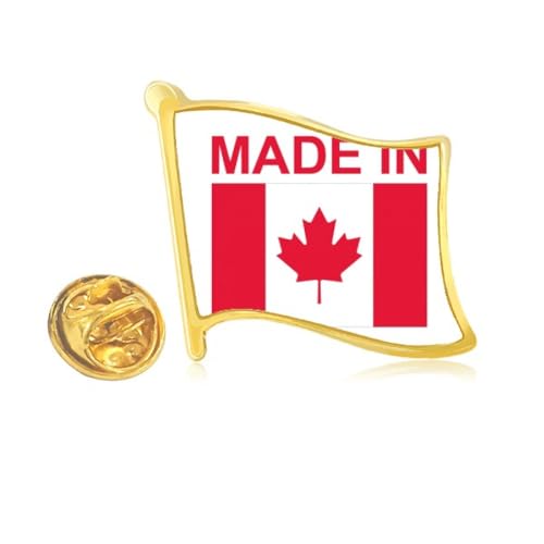Pin's Canada en métal doré broche cœur Country Love souvenir du Grand Nord