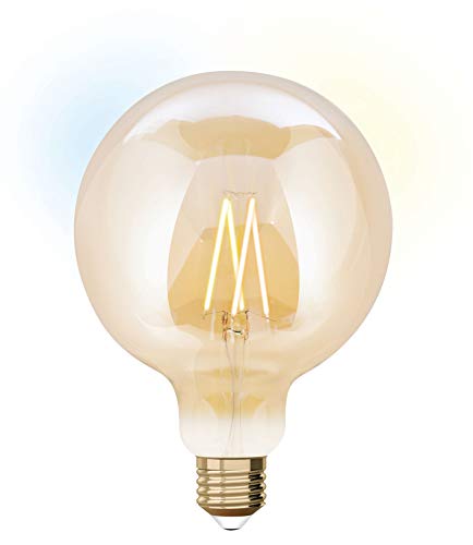 LUTEC Ampoule LED à filament de la série IDual. Attention : sans télécommande, le produit ne peut pas être utilisé. Aussi lumineux que 60 W, 9 W, ambre