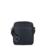 Lancaster Skórzana torba na ramię Homme MIni Soft Vintage zapinana na zamek torba Bleuf Camel ciemnoniebieska