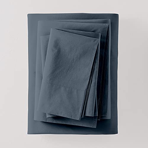 Split California-King Dreams Egyptian Giza Cotton Sheet Set For Adjustable Bed, Soft Sateen Weave, 100% Giza Cotton 5-Pc Sheet Set With 2 Fitted Sheets, 25-Inch Deep Pockets - |Mediterranean Blue| #TOP19