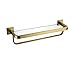 Ręcznik Półki łazienkowe szklana półka ze stali nierdzewnej czarny ręcznik platforma z ręcznikiem Chrome Quality Hardware Zapasy łazienkowe (Color : 50cm Brushed Gold)
