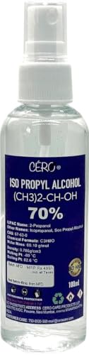 Image of CERO IPA Isopropyl Alcohol for Cleaning, All Electronics, Clean Your Makeup Tools, Clean CPU, GPU and Screen, Repair Cosmetics 70% Pure [(CH3)2-CH-OH] CAS: 67-63-0 (100ml)