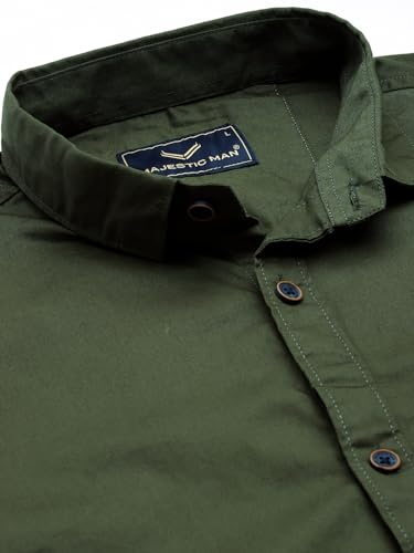 Image of Majestic Man Men Classic Slim Fit Pure Cotton Casual Shirt