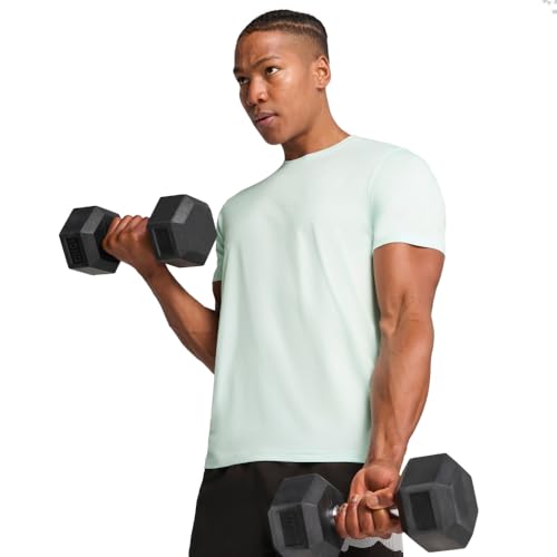 Puma Men's Train All Day Essentials Large Cat T-Shirt, Peaceful Blue Heather SS25, Medium