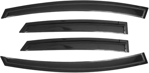 Image of Premium Smoke Car Door Visor Front+Rear Sun /Rain Guard Outside Mount Tape-On Window Visors Compatible with Tata Harrier EV (2025-2026)