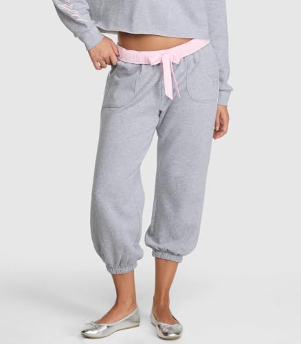 Victoria's Secret Pink Elle Campus Fleece Capri Sweatpants, Medium Heather Grey, S - image 2