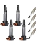 ECCPP 4 ignition coils with 4 iridium Spark Plugs,UF634,for Suzuki Swift 1.6L 2013-2014,for Swift 1.5L 2007-2011,for Swift 1.4L 2012-201452-2144,E1134,5C1789