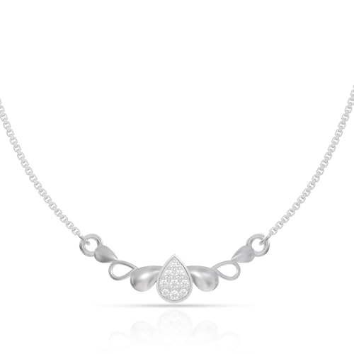 Image of 925 Sterling Silver Pendant Necklace for Women | Silver Locket with Chain | Daily Wear Jewellery | Minimalist Jewelry for Office & Casual Wear | Gift for Woman, Wife, Girlfriend, Mother, Sister | Anniversary, Birthday, Valentine's Day, Rakhi Gift