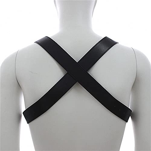 Image of Goobester Leather Chest Harness Men Adjustable Body Bondage Harness Belts