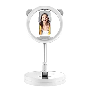 #08606S Luce dal vivo Supplemento Luce Integrato Pieghevole Stoccaggio Bellezza Anello Telefono Mobile Luce Supplemento Internet, Bianco #90cl40, M