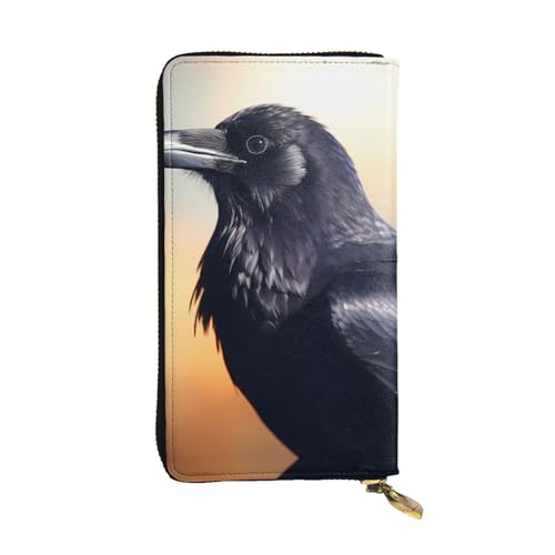 Ravens Prints Leather Long Clutch Wallet for Fashionable Girls and Women - Durable, Stylish, and Functional, Black, One Size