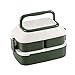 Bento Box, Dorośli Pojemniki na lunch dla dzieci 3 Komory Lunch Box Containers Containers Dorośnik Odpowiedni, Do mikrofalówki i zmywarki do naczyń, Przechowywanie ż green