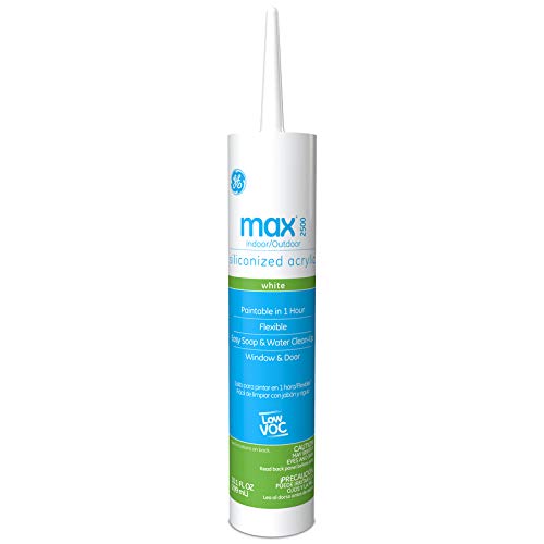 GE GE22566 Max 1000 Siliconized Acrylic Window and Door Caulk, 10.1 oz