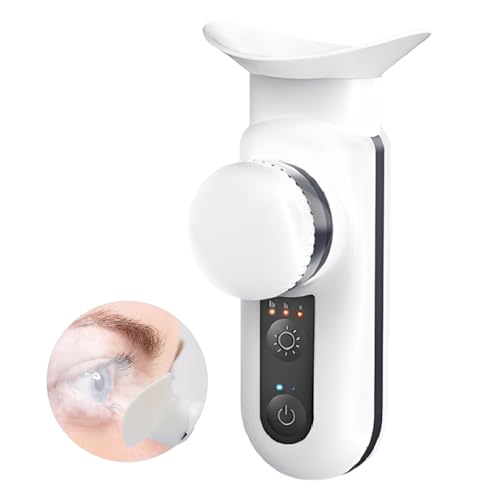 Vowleike Heated USB Nano Eye Moisturizer & Soother - Portable Drops Steamer for Dry Eye, Rechargeable Electric Mist Sprayer With Warm Compress for Stye Relief, Home & Travel, Off White