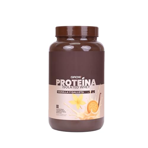 Grow Wellness - Proteina Aislada sabor Vainilla y Galleta | Ingredientes Premium | Envase de 1 Kg