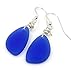 Popular Starry Night Cobalt Blue Beach Sea Glass Earrings with Charming Handmade Silver Knot and Sterling Silver Hooks, Great with Jeans, Beautiful Gift by Aimee Tresor Jewelry