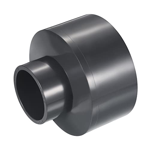 PATIKIL UPVC Reducer Pipe Fitting 4" x 2" Socket Schedule 80, Straight Coupling Adapter Connector, Gray - Image 3