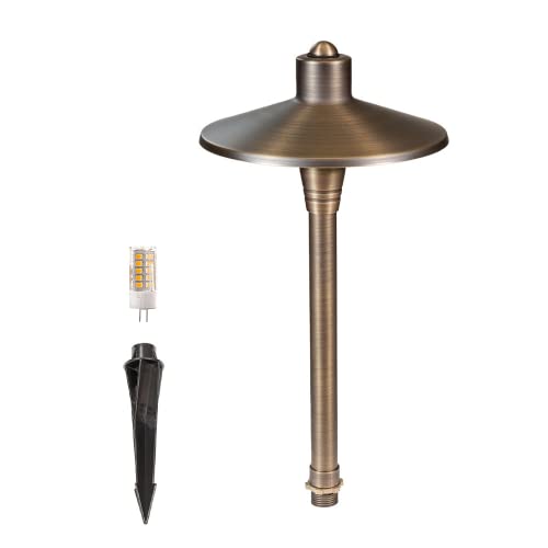 Lumen Logic G2 12V Brass Mini Path Light (15" Tall)