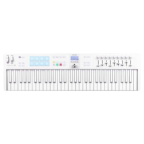 MIDI-Keyboard 49 ARTURIA KEYLAB ESSENTIAL 61 MK3 ALPINE WHITE TASTIERA MASTER KEYBOARD MIDI USB 61 TASTI
