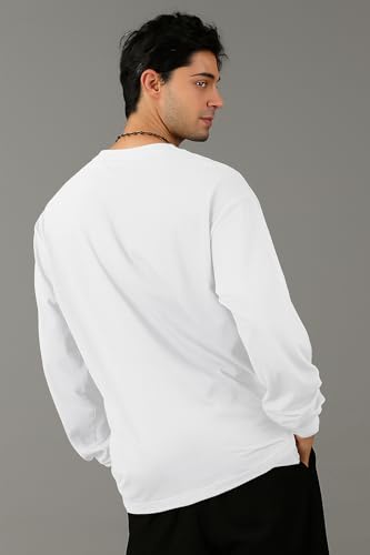 Image of Oversized Cotton Plain Full Sleeve Round Neck Combo T Shirt for Men Pack of 2