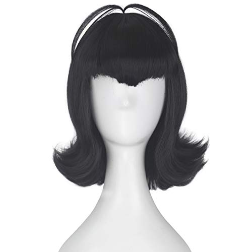 Miss U Hair Black Wig Short Curly Hair Wigs for Women Adult Halloween Cosplay Costume Wig Synthetic Wig