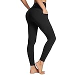 BALEAF Women's Leggings with Pockets Black Tummy Control Workout High Waisted Athletic 7/8 Ultra Soft Gym Yoga Ankle Pants
