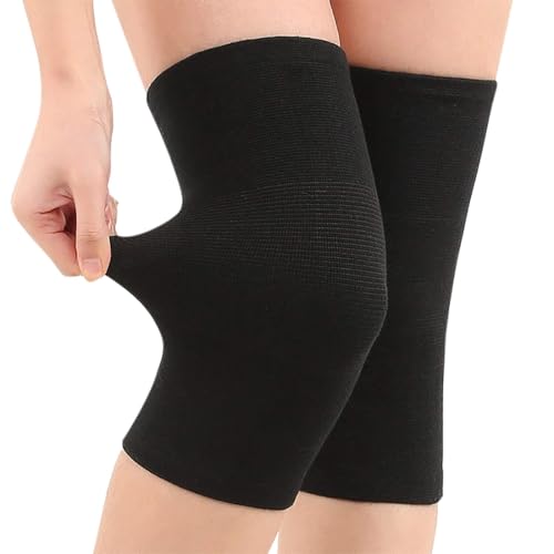 QIBZI Rodilleras Las rodilleras ortopédicas elásticas negras sostienen la rodilla y alivian los dolores y esguinces de las articulaciones (talla L)