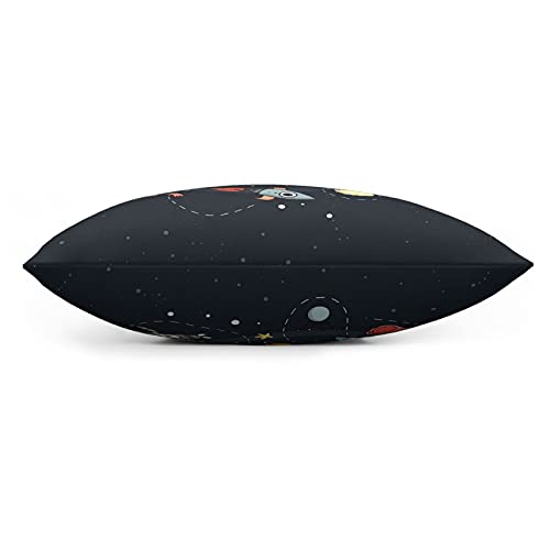 Antvinoler Outer Space Decorative Square Throw Pillow Cover Cushion Covers Pillowcase,Cute Planets Astronaut Alien Cushion Case Polyester For Summer Fall Home Decor, 18 X 18 Inches #TOP1