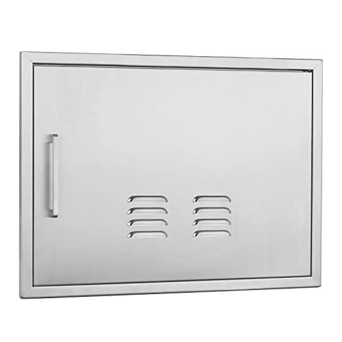 Vented Outdoor Kitchen Doors-23 W x 17“H-Stainless Steel BBQ Single Access Door w/Right Swing,Flush Mount for Outdoor Kitchen and BBQ Island