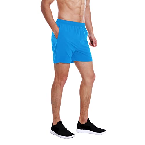 EZRUN Men's 5 Inches Running Workout Shorts Quick Dry Lightweight Athletic Shorts with Liner Zipper Pockets2